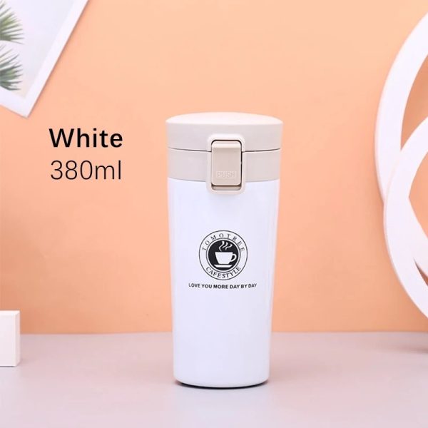 Hot & Cold Stainless Steel Vacuum Flask – 380ml | Double Wall Insulated | Leakproof Coffee & Tea mug (random Color)