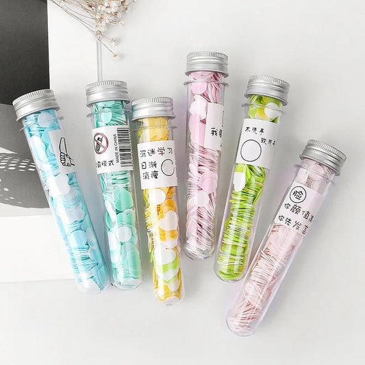 Outdoor Portable Hand Washing Disposable Soap Paper Flakes – 100 Pcs In Flower Tube Bottle (random Color)