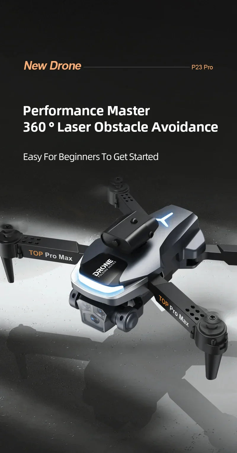 P23 Pro Intelligent Obstacle Avoiding Drone – 4K HD Foldable Quadcopter with Dual Camera and Smart Flight Modes