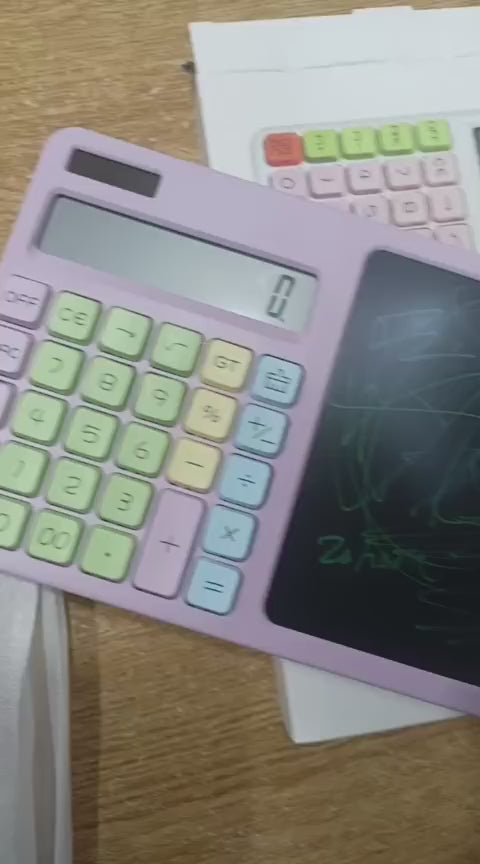 2-in-1 Calculator With Lcd Writing Tablet – Dual-function Office & School Gadget