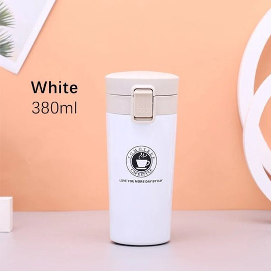 Hot & Cold Stainless Steel Vacuum Flask – 380ml | Double Wall Insulated | Leakproof Coffee & Tea mug (random Color)