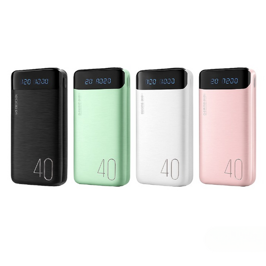 Portable Power Bank 20000mah – High Capacity With Led Display & Fast Charging Support (random Color)