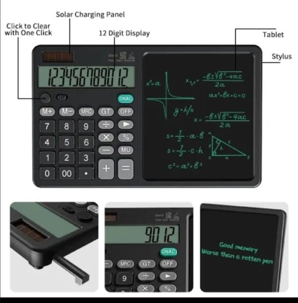 2-in-1 Calculator With Lcd Writing Tablet – Dual-function Office & School Gadget