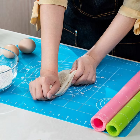 Silicone Non-stick Rolling Mat 40x50cm – Non-slip Pastry Mat For Dough, Cakes & Baking (random Color)