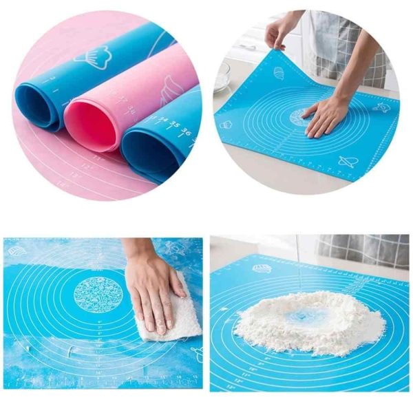 Silicone Non-stick Rolling Mat 40x50cm – Non-slip Pastry Mat For Dough, Cakes & Baking (random Color)