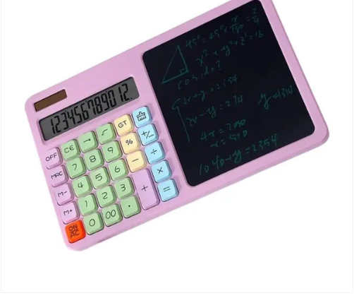 2-in-1 Calculator With Lcd Writing Tablet – Dual-function Office & School Gadget